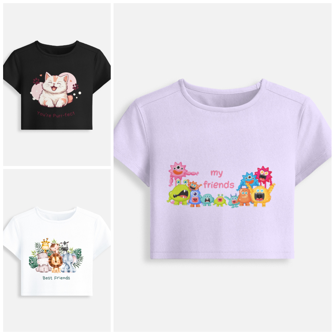 Baby tee Made with a soft and flexible 240 GSM blend of 95% cotton and 5% spandex, this tee offers a snug, body-hugging fit that moves with you.