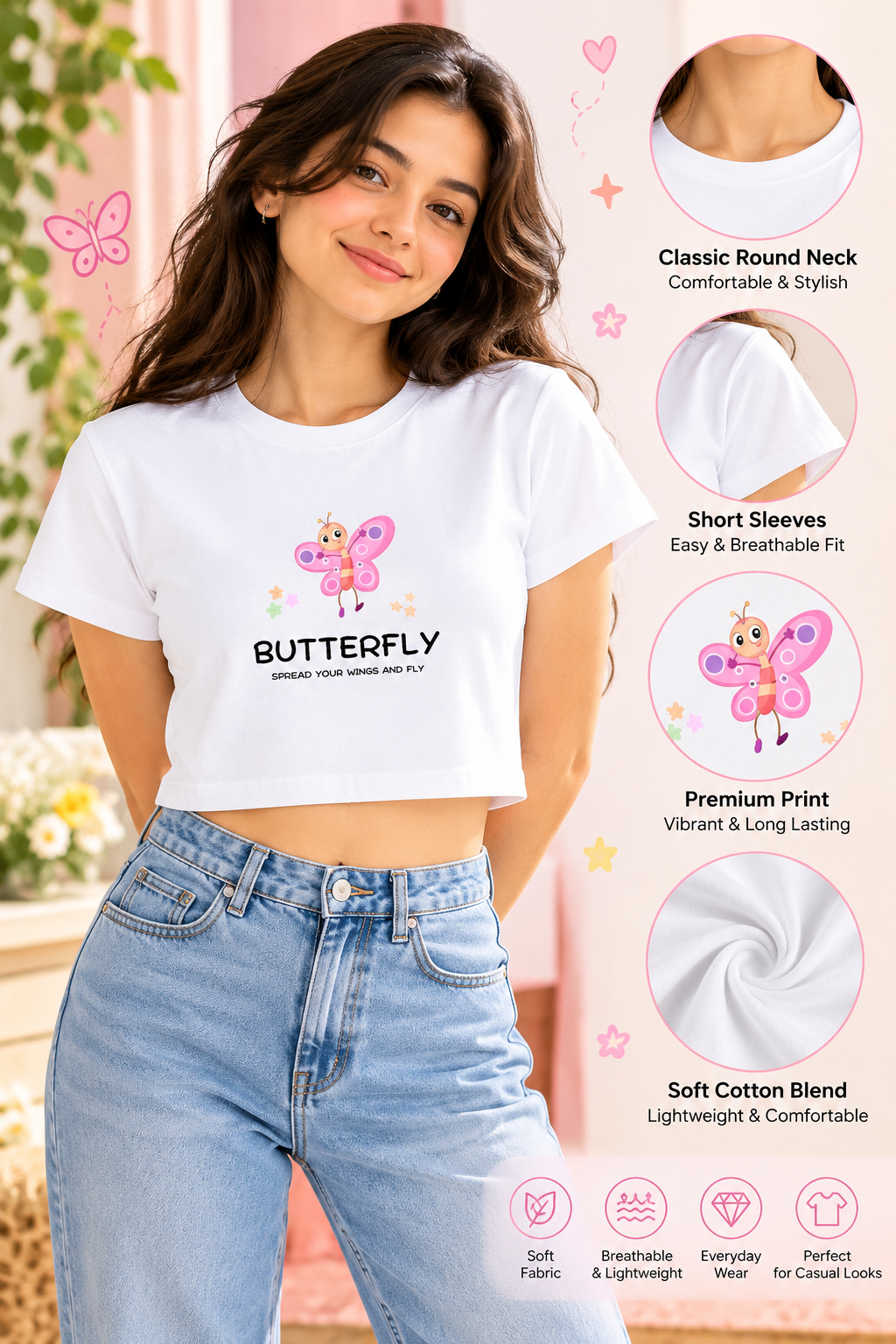 Butterfly Wings Crop Top