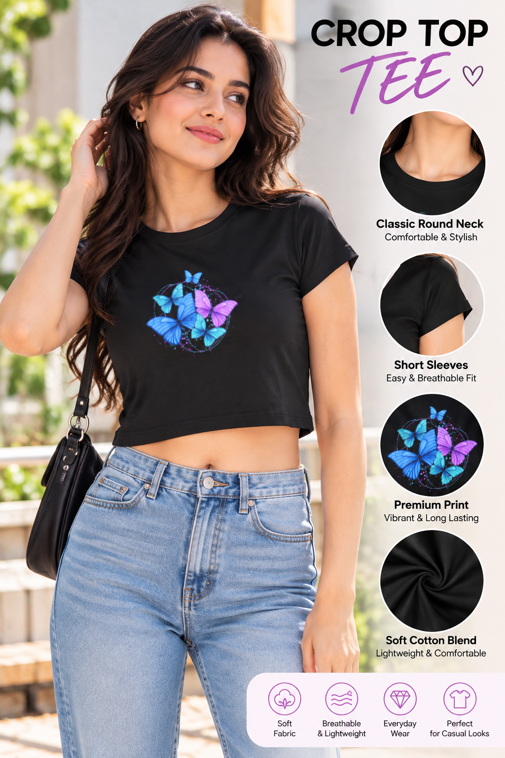 Butterfly Cluster Crop Top