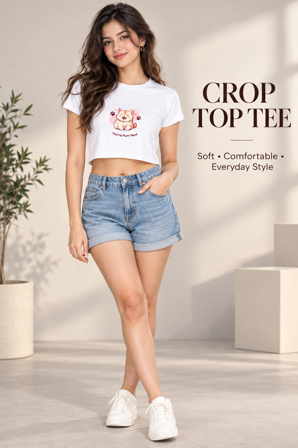 Cute Cat Crop Top